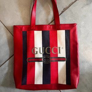 Gucci Sylvie Stripe Logo Tote